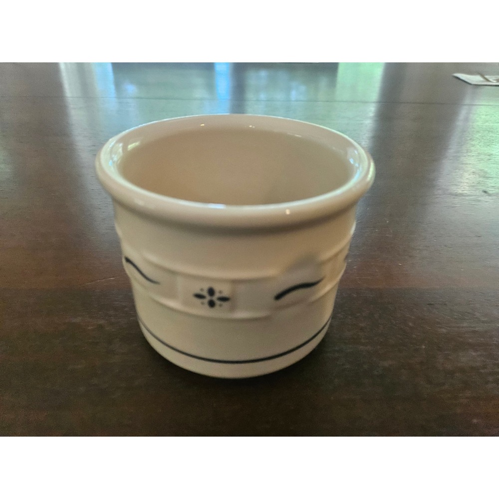 Longaberger Woven Traditions Pottery Crock 1 Pint - Classic Blue